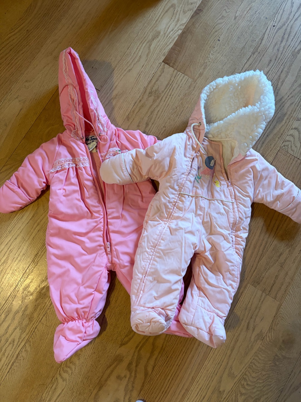 VTG 1980s Weather Tamer Kids Pink Bunny Baby Girl Snow Suit 6M USA Winter Lot